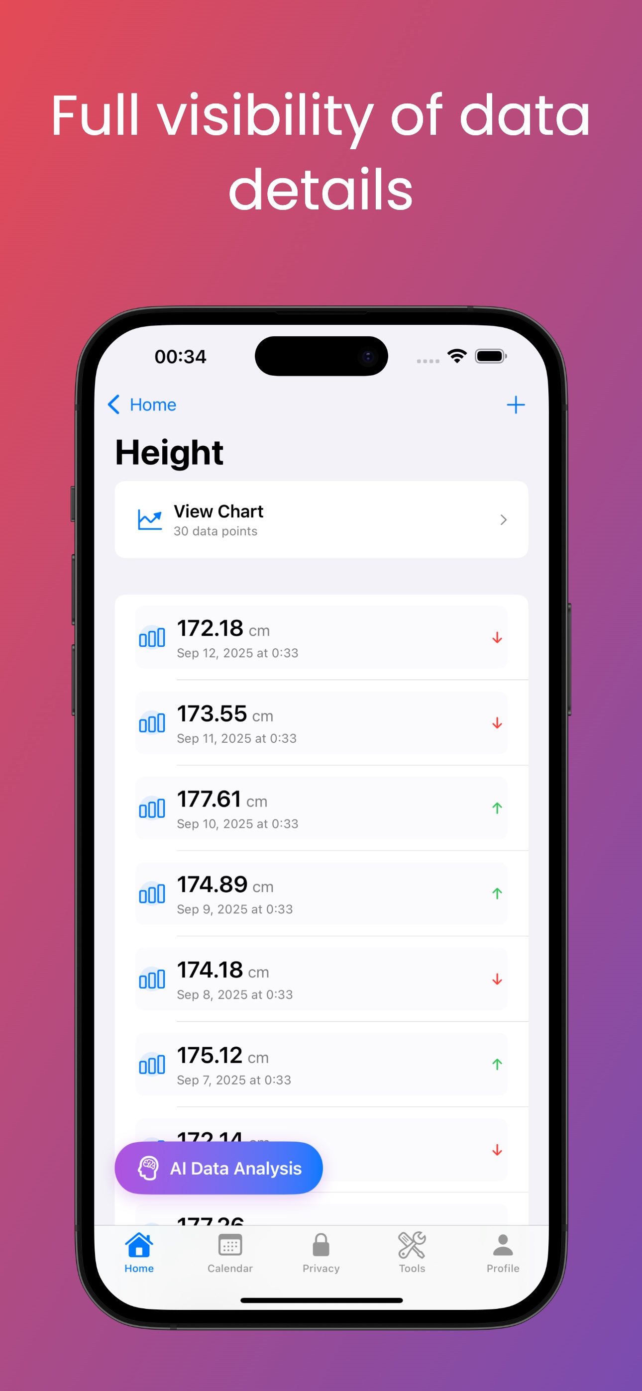 Daily Data Tracker Screenshot 2